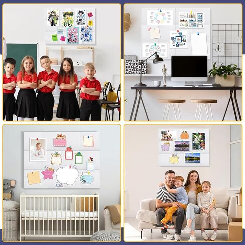 12 PCS Large Cork Boards Alternative，36"x48" Reusable Felt Wall Tile with 70 Pins,64 Safe and Removable Non-Marking Adhesives,Bulletin Boards for Walls, Office, Classroom，Living Room, Dartboard-Blue in Saudi Arabia