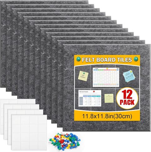 12 قطعة بديلة من ألواح الفلين، 11.8 بوصة × 11.8 بوصة، بلاط حائط قابل لإعادة الاستخدام مع 70 دبوسًا، 64 مادة لاصقة آمنة وقابلة للإزالة، لوحات إعلانات للجدران، المكتب، الفصول الدراسية، غرفة المعيشة، لوحة رمي السهام باللون الأبيض in Kuwait