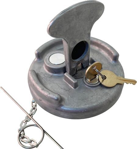 Locking Diesel Fuel Cap fit for Peterbilt 379 389 579 4"Lever Style Semi Trucks fuel caps Gas Tank caps Replace 11-04859-100 572.1015 600212 (Silver) in Saudi Arabia