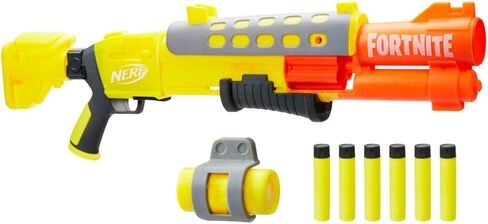مسدس Nerf Fortnite الأسطوري TAC، تصميم ملتف أصفر متوهج، 6 أسطوانة ضخمة، 6 سهام Nerf AccuStrike Mega، متعددة الألوان، مقاس واحد in Saudi Arabia