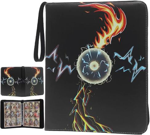 Card Binder for Cards, 9-Pocket Portable Card Collector Album Holder Book Fits 900 Cards with 50 Removable Sleeves, Trading Card Binder Display Storage Carrying Case for TCG black in Saudi Arabia
