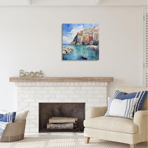 Stupell Industries Cinque Terre Port Canvas Wall Art by LSR Design Studio in Saudi Arabia