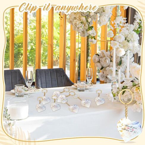 Kigeli 24 Pcs Wedding Favors for Guests Thank You Acrylic Keychain Bulk Wedding Gifts for Guests Wedding Party Supply Cute Key Chains Charms for Birthday Bridal Baby Shower Decor(Gold, Heart) in Saudi Arabia