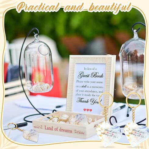 Kigeli 24 Pcs Wedding Favors for Guests Thank You Acrylic Keychain Bulk Wedding Gifts for Guests Wedding Party Supply Cute Key Chains Charms for Birthday Bridal Baby Shower Decor(Gold, Heart) in Saudi Arabia