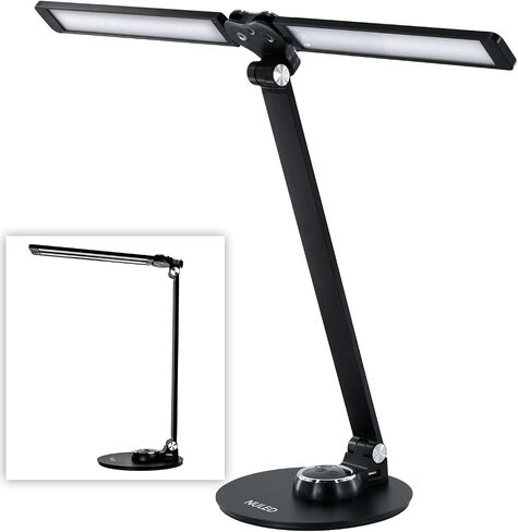 NUNET LED Desk Lamps for Home Office,Piano Lamp for Upright Piano,Rotatable Aluminum Desk Lamps with USB Charging Port,Eye-Caring Reading Light/3 Lighting Modes/Brightness Adjustable Lamp,Black in Kuwait
