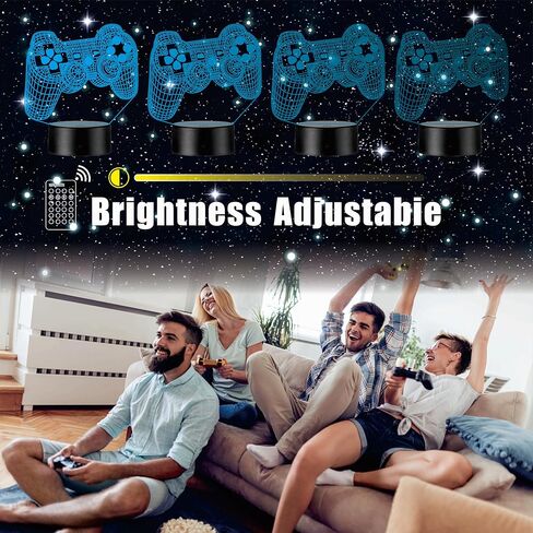 3D Gamepad Night Light, Game Console Illusion lamp with Remote, 16 Colors Changing with Remote,Gaming Room Decor Best Gamer Gift,Christmas Birthday Gifts for Boys Girls in Saudi Arabia