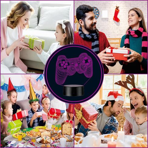 3D Gamepad Night Light, Game Console Illusion lamp with Remote, 16 Colors Changing with Remote,Gaming Room Decor Best Gamer Gift,Christmas Birthday Gifts for Boys Girls in Saudi Arabia
