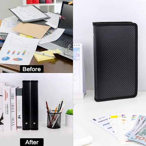 Uquelic 2pack 13 جيوب توسيع الأكورديون إيصالات منظم مجلد إغلاق السوستة، محفظة المستندات البلاستيكية مع حواف مغطاة للكوبونات والفواتير والقسائم وتخزين بطاقات فلاش (11''x 6'') in Kuwait