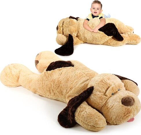 55 Inch Giant Puppy Dog Stuffed Animal Large Plush Dog Pillow Soft Stuffed Dog Huge Stuffed Animal Pillow Big Plush Toy for Boys Girls Adults Birthday Holiday Presents in Saudi Arabia