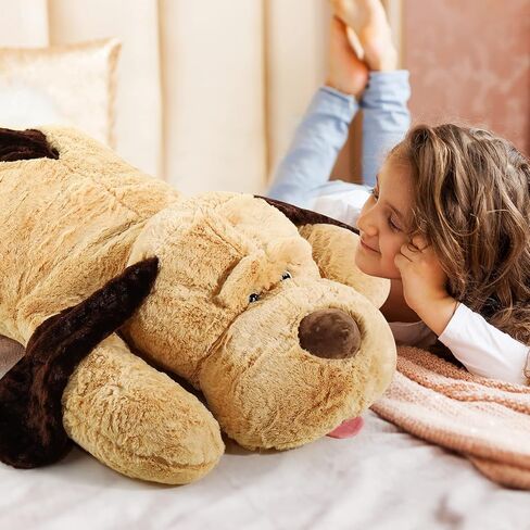 55 Inch Giant Puppy Dog Stuffed Animal Large Plush Dog Pillow Soft Stuffed Dog Huge Stuffed Animal Pillow Big Plush Toy for Boys Girls Adults Birthday Holiday Presents in Saudi Arabia