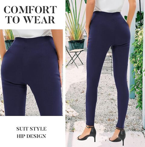 سراويل نسائية من Famulily سراويل ضيقة أنيقة بخصر عالٍ سراويل عمل غير رسمية قابلة للتمدد سراويل أساسية in Kuwait