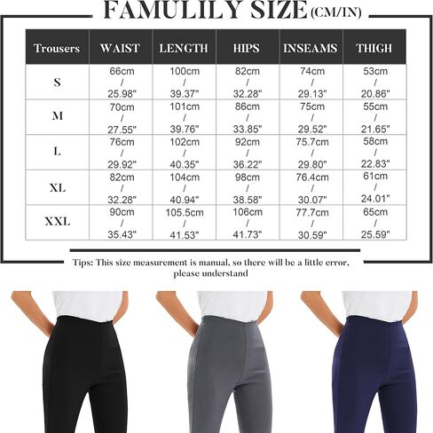 سراويل نسائية من Famulily سراويل ضيقة أنيقة بخصر عالٍ سراويل عمل غير رسمية قابلة للتمدد سراويل أساسية in Kuwait