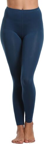 سروال ضيق نسائي عالي الخصر ناعم للغاية وخفيف الوزن بطول الكاحل سروال ضيق لليوجا، أزرق زبرجد، متوسط in Kuwait