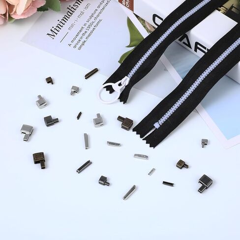 48pcs Metal Zipper Latch Slider Retainer, 3#5#8#10 Zipper Insertion Pin Zipper Stopper Broken Zipper Pull Replacement, 3 Color Zipper Slider Universal Zipper Fixer for Sewing,Jacket,Coat, Pants,Hand in Saudi Arabia