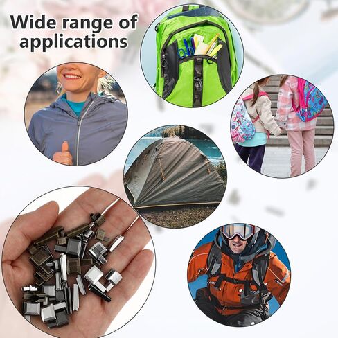 48pcs Metal Zipper Latch Slider Retainer, 3#5#8#10 Zipper Insertion Pin Zipper Stopper Broken Zipper Pull Replacement, 3 Color Zipper Slider Universal Zipper Fixer for Sewing,Jacket,Coat, Pants,Hand in Saudi Arabia