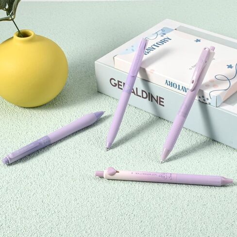 BAYTORY 8Pcs Gel Pens Black Ink, Retractable ST Fine Point 0.5mm Quick Dry Ink Pen, Smooth Writing for School Supplies Journaling (Purple) in Saudi Arabia