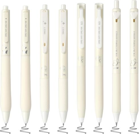 BAYTORY 8Pcs Gel Pens Black Ink, Retractable ST Fine Point 0.5mm Quick Dry Ink Pen, Smooth Writing for School Supplies Journaling (Purple) in Saudi Arabia