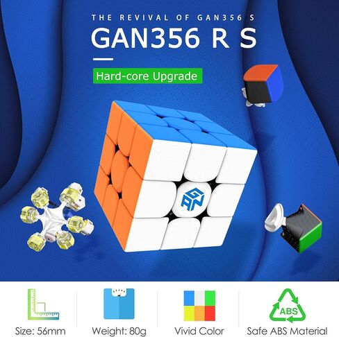 GAN 356 RS، مكعب GAN 3x3، المكعب السحري، لعبة لغز مكعب السرعة بدون ملصقات للأطفال والكبار in Saudi Arabia