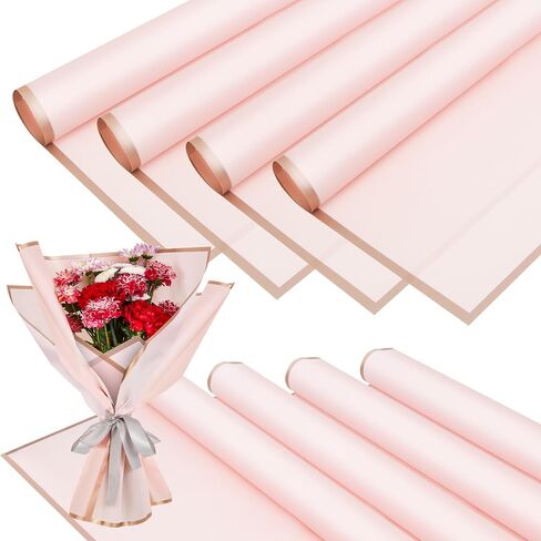 DraDraLee Flower Wrapping Paper Floral Bouquet Gift Packaging Paper, Waterproof Wrapping Paper for Flowers, 20 sheets (Pink) in Saudi Arabia