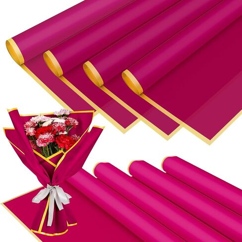 DraDraLee Flower Wrapping Paper Floral Bouquet Gift Packaging Paper, Waterproof Wrapping Paper for Flowers, 20 sheets (Pink) in Saudi Arabia