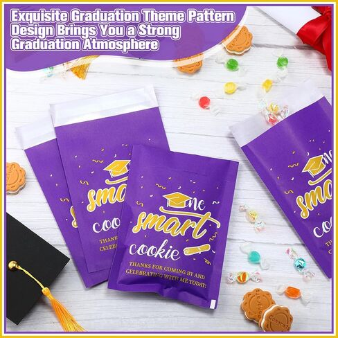 MotiMind 200 Pcs Graduation Candy Cookie Gift Bags Graduation Cookie Bags Self Adhesive Graduation Party Favors Congrats Grad Buffet Treat Bags for Graduation Party Decoration(Black) in Saudi Arabia