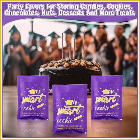 MotiMind 200 Pcs Graduation Candy Cookie Gift Bags Graduation Cookie Bags Self Adhesive Graduation Party Favors Congrats Grad Buffet Treat Bags for Graduation Party Decoration(Black) in Saudi Arabia