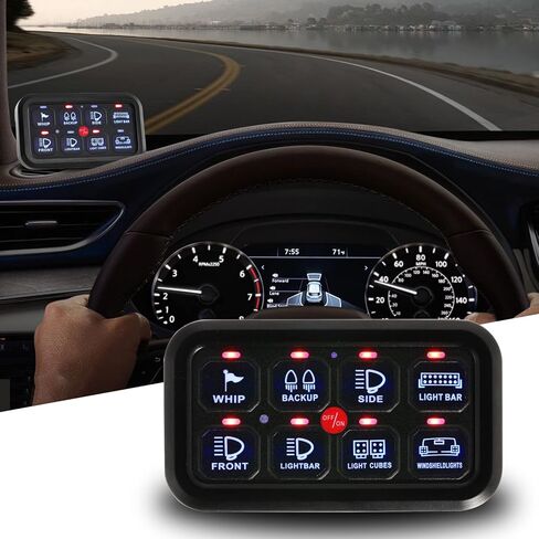 8 عصابة نظام لوحة التبديل نظام تتابع التحكم في الدائرة نظام أسلاك الصمامات التلقائي عكس الضوء على إيقاف تشغيل LED جراب التبديل لـ 12 فولت سيارات شاحنات تخييم سيارات الدفع الرباعي، ضمان لمدة عامين ZJWAQH in Kuwait