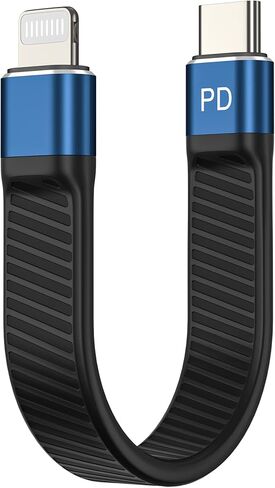 كابل USB C قصير إلى Lightning (0.46 قدم، معتمد من MFi)، كابل شحن سريع ومزامنة البيانات من النوع C إلى Lightning لهاتف iPhone 13/13 pro/13 pro Max/12/12 mini/11/XS/XR/X/8/ SE / إيربودز / آيباد in Kuwait