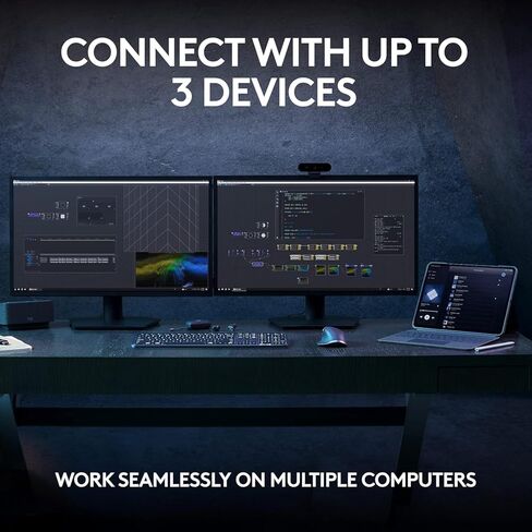 Logitech MX Keys S Wireless Keyboard, Low Profile, Quiet Typing, Backlighting, Bluetooth, USB C Rechargeable for Windows PC, Linux, Chrome, Mac - Graphite (Renewed) in Kuwait
