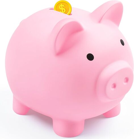Piggy Bank for Kids Adults, Vcertcpl Unbreakable Plastic Piggy Bank Coin Bank Money Saving Box for Cash Saving, Kids Bank Money Jar Adults, Piggy Bank for Boys Girls, Gift Toys Banks for Kids (Blue) in Saudi Arabia