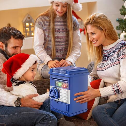 TEMI Piggy Bank for Kids, Electronic Coin Money Bank for 3 4 5 6 7 8 9 10 Year Old Boys Girls Gifts, Cash Coin Can ATM Bank for Kids 5-7, Christmas Birthday Gifts (Black) in Saudi Arabia