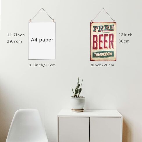ديكور حائط مجاني لعلامة Beer Tomorrow Vintage Tin Sign مقاس 20 × 30 سم 8 × 12 بوصة in Kuwait