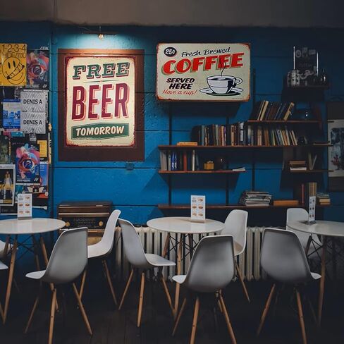 ديكور حائط مجاني لعلامة Beer Tomorrow Vintage Tin Sign مقاس 20 × 30 سم 8 × 12 بوصة in Kuwait