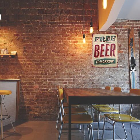 ديكور حائط مجاني لعلامة Beer Tomorrow Vintage Tin Sign مقاس 20 × 30 سم 8 × 12 بوصة in Kuwait