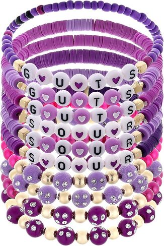 10PCS GUTS SOUR Bracelet Handmade Friendship Stretch Bracelets for Women Girls Concert Music Singer Merch Jewelry Gifts for Women Girls Fans in Saudi Arabia