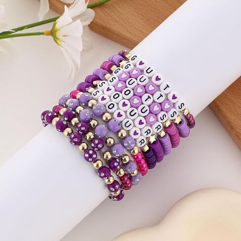 10PCS GUTS SOUR Bracelet Handmade Friendship Stretch Bracelets for Women Girls Concert Music Singer Merch Jewelry Gifts for Women Girls Fans in Saudi Arabia