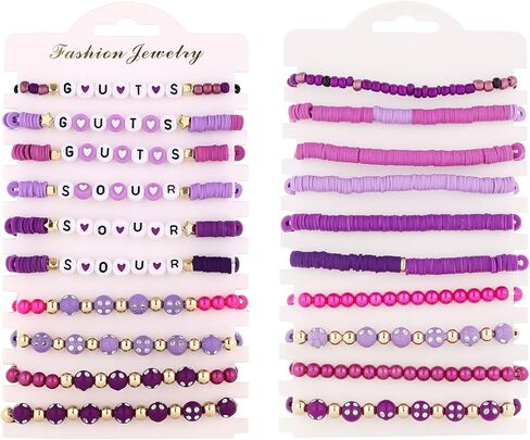 10PCS GUTS SOUR Bracelet Handmade Friendship Stretch Bracelets for Women Girls Concert Music Singer Merch Jewelry Gifts for Women Girls Fans in Saudi Arabia