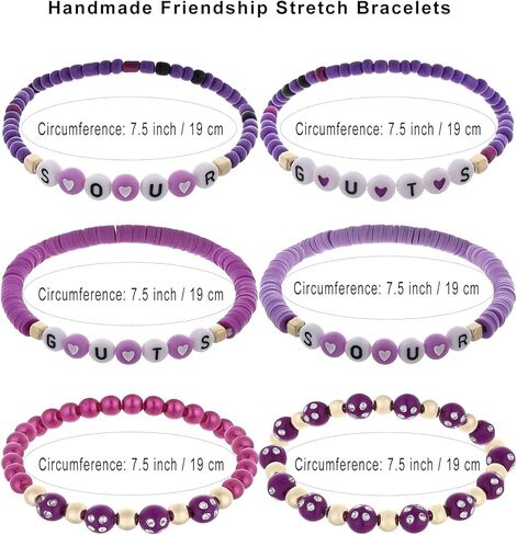 10PCS GUTS SOUR Bracelet Handmade Friendship Stretch Bracelets for Women Girls Concert Music Singer Merch Jewelry Gifts for Women Girls Fans in Saudi Arabia