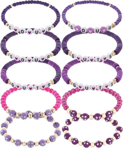 10PCS GUTS SOUR Bracelet Handmade Friendship Stretch Bracelets for Women Girls Concert Music Singer Merch Jewelry Gifts for Women Girls Fans in Saudi Arabia