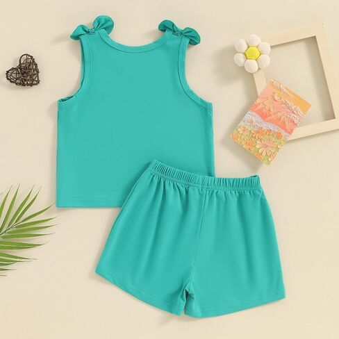 Thorn Tree Toddler Girl Shorts Set Summer Times Sleeveless T-Shirt Watermelon/Floral Shorts Little Girls Outfits Clothes in Saudi Arabia