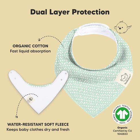 KeaBabies 8-Pack Organic Baby Bandana Drool Bibs and 8-Pack Organic Baby Bibs for Boy, Girl - Stylish Unisex Bandana Bibs - Drool Bibs for Baby Boy - Super Absorbent Bandana Drool Bibs in Saudi Arabia