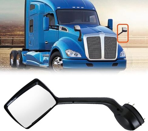 Hood Mirror for Kenworth T680 Peterbilt 579 587, Chrome Hood Mirrors Assembly for Kenworth T680 Peterbilt 579 587 (Driver/Left Side) in Saudi Arabia