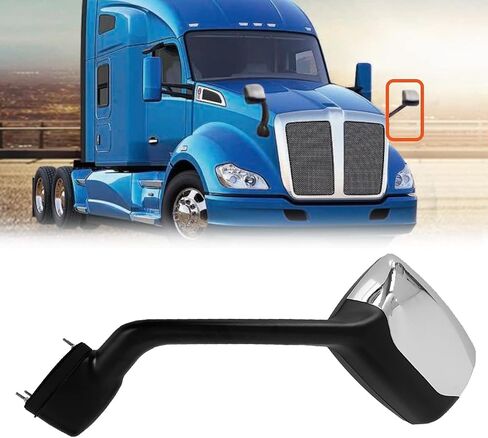 Hood Mirror for Kenworth T680 Peterbilt 579 587, Chrome Hood Mirrors Assembly for Kenworth T680 Peterbilt 579 587 (Driver/Left Side) in Saudi Arabia