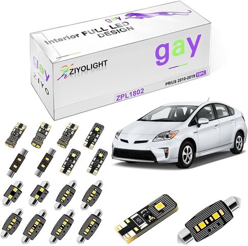 PL1801A Replacement for Toyota Prius 2004-2009 LED Interior Light kit, 6000K White Dome Lights Accessories Package + License Plate Light Bulbs Upgrade (11 Bulbs) in Saudi Arabia