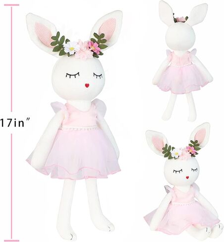 Ballerina Doll Easter Stuffed Animal Bunny Stuffed Animal Easter Plush Animal Doll, Plush Toy Bunny Stuffed Animals for Girls Easter Stuffed Animal on Birthday Christmas in Saudi Arabia