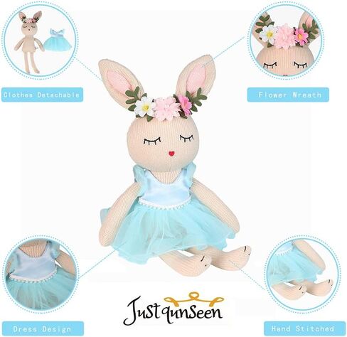 Ballerina Doll Easter Stuffed Animal Bunny Stuffed Animal Easter Plush Animal Doll, Plush Toy Bunny Stuffed Animals for Girls Easter Stuffed Animal on Birthday Christmas in Saudi Arabia