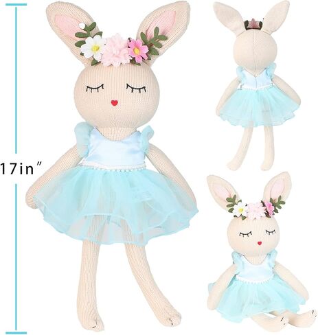 Ballerina Doll Easter Stuffed Animal Bunny Stuffed Animal Easter Plush Animal Doll, Plush Toy Bunny Stuffed Animals for Girls Easter Stuffed Animal on Birthday Christmas in Saudi Arabia