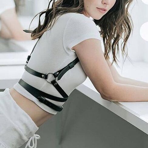 Body Harness for Women, Fashion Goth Corset Belt Waist Chain Sleeveless Tank Top,Harness Women Fashion,Corset Belt for Women (G) in Saudi Arabia