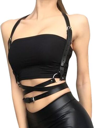 Body Harness for Women, Fashion Goth Corset Belt Waist Chain Sleeveless Tank Top,Harness Women Fashion,Corset Belt for Women (G) in Saudi Arabia