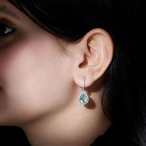 طقم قلادة وأقراط قلادة من العقيق الطحلب NW، طقم مجوهرات من العقيق الطحلب والزركون على شكل دمعة in Kuwait